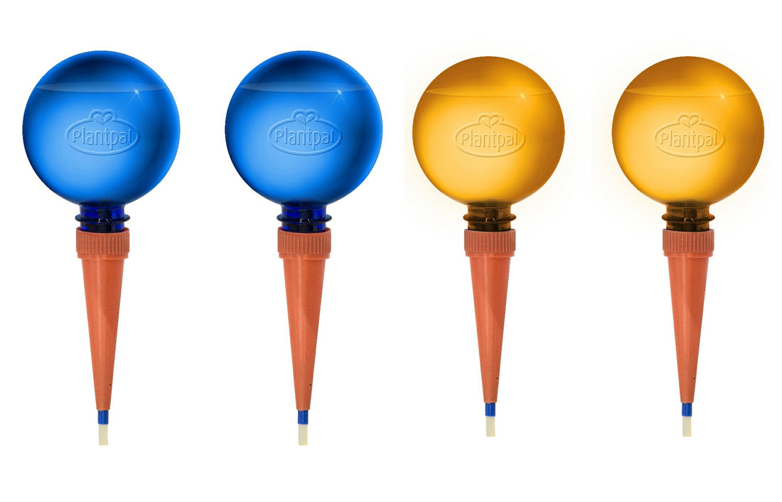 Pack of 4 (2 Blue and 2 Orange) Plantpal Watering Globes